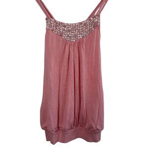Pink Y2K Flowy Rope Stap and Silver Neck Design Waistband Forever 21 Size XS